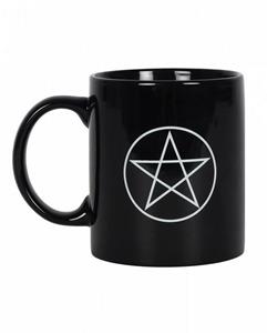 Horror-Shop Geschirr-Set »Schwarzer Kaffeebecher mit Pentagramm Motiv«, Keramik