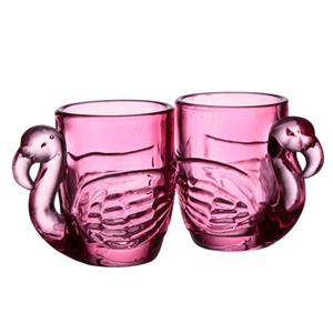 Puckator Schnapsglas »2 x Schnapsgläser Flamingo pink á 90 ml Stamper Pinnchen Shotglas«, Glas