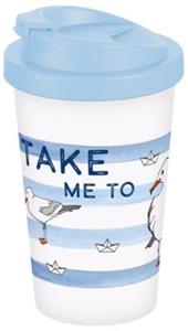 Geda Labels Coffee to go Becher Take me to the ocean 400ml Kaffeebecher bunt