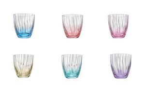Crystalex Glas »Kate Optic Wassergläser 300 ml 6er Set«, Kristallglas, mehrfarbig, besondere Glanz