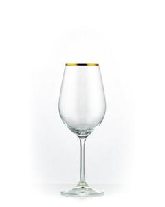 Crystalex Rotweinglas »Viola Gold Rotweinglas 450 ml 6er Set«, Kristallglas, Kristallglas, Goldrand