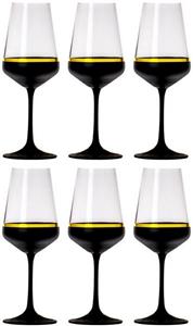 Casa Padrino Rotweinglas »Luxus Rotweinglas 6er Set Schwarz / Gold Ø 8,5 x H. 24 cm - Handgefertigte und handbemalte Weingläser - Hotel & Restaurant Accessoires - Luxus Qualität