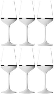Casa Padrino Rotweinglas »Luxus Rotweinglas 6er Set Weiß / Silber Ø 8,5 x H. 24 cm - Handgefertigte und handbemalte Weingläser - Hotel & Restaurant Accessoires - Luxus Qualit&a