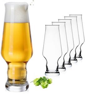 PLATINUX Bierglas »Hohe Biergläser«, Glas, 400ml (max. 490ml) Set 6-Teilig Weizengläser Bierpokale Spülmaschinenfest 0,4L