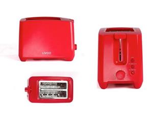 LIVOO Toaster  Toaster Toastautomat Toastgerät 2-Schlitz-Toaster DOD162R rot