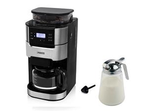 Princess Filterkaffeemaschine, mit Mahlwerk für Bohnen, Timer & abnehmbaren Wassertank – auch für Filter-Kaffee Pulver geeignet
