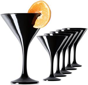 PLATINUX Cocktailglas »Schwarze Martini Gläser«, Glas, 150ml Set 6-Teilig Cocktailgläser Bargläser Martini Glas Cocktailspitz