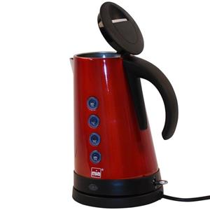 MIA Wasserkocher, Wasser Kocher Edelstahl rot schwarz Küche Haushalt drehbar kabellos Anzeige 1,7 Liter  EW3664R