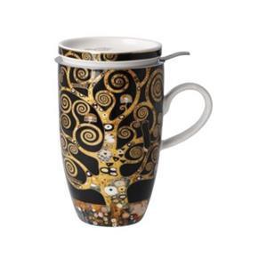 Goebel Teetasse mit Deckel und Sieb Gustav Klimt - Der Lebensbaum bunt