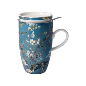 Goebel Teetasse mit Deckel und Sieb Vincent van Gogh - Mandelbaum Blau bunt