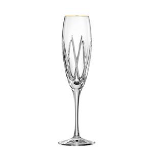 ARNSTADT KRISTALL Champagnerglas »Sektglas London Gold (25 cm) - Kristallglas mundgeblasen · von Hand geschliffen · 24 K Goldrand«