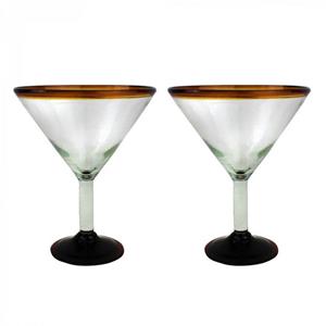 Mitienda Cocktailglas »Martini Gläser 2er Set Bernstein, mundgeblasen«
