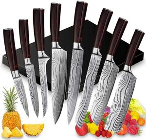 Home safety Messer-Set »8tlg. Messerset Küchenmesser Set aus Kohlenstoffstahl mit Harzgriff« (set, 8-tlg)