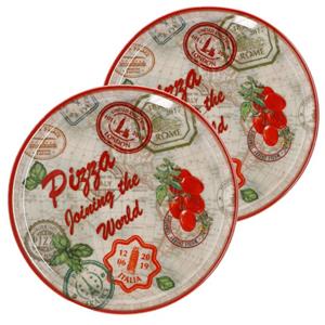 MamboCat Pizzateller »2er Set Pizzateller Charme Red - Rom rot - 33cm - 04018#ZCHAR«