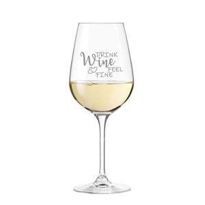 KS Laserdesign Weinglas »Leonardo Weißweinglas mit Gravur drink wine feel fine graviert - Geschenke für Frauen & Männer, Weinliebhaber, Freundschaft, Geburtstag, Weihna