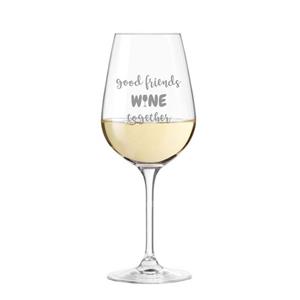 KS Laserdesign Weinglas »Leonardo Weißweinglas mit Gravur good friends wine together - Geschenke für Frauen & Männer, Freunde & Freundinnen, Geburtstag, Weinliebhaber&l