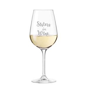 KS Laserdesign Weinglas »Leonardo Weißweinglas mit Gravur Sisters in Wine - Geschenke für Frauen, Freundinnen, Geburtstag, Weinliebhaber & Genießer«, TEQTON Glas
