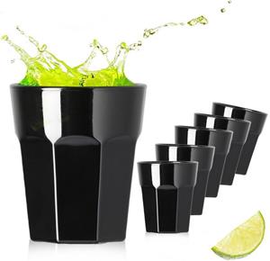 PLATINUX Schnapsglas »Schwarze Schnapsgläser«, Glas, 30ml (max. 40ml) Set 6 Teilig Wodkagläser Tequilagläser Shotgläser Pinnchen 4cl
