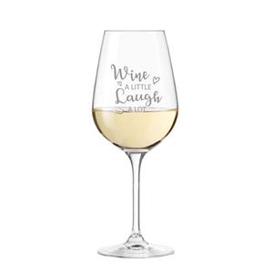 KS Laserdesign Weinglas »Leonardo Weißweinglas mit Gravur wine a little laugh a lot - Geschenke für Männer & Frauen, Freunde & Freundin, Geburtstag, Weihnachten, Weinli