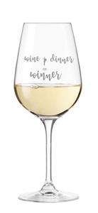 KS Laserdesign Weinglas »Leonardo Weißweinglas mit Gravur wine+dinner graviert - Geschenke für Frauen & Männer, Geburtstag, Weinliebhaber, Weihnachten, beste Freunde & 