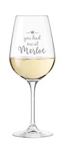 KS Laserdesign Weinglas »Leonardo Weißweinglas mit Gravur you had me at merlot - witzige Geschenke für Weinliebhaber, Frauen & Männer, beste Freunde & Freundin, Weihnac