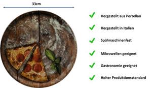 Emilja Pizzateller »Pizzateller Porzellan Flour 33cm - 2er Set in verschiedenen Motiven zur Auswahl«, Porzellan Ø 33cm