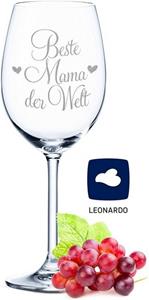 GRAVURZEILE Rotweinglas »Leonardo Weinglas mit Gravur - Beste Mama der Welt - Geschenk für Mama ideal als Muttertagsgeschenk - Weißweinglas Rotweinglas als Geburtstagsgeschenk fü