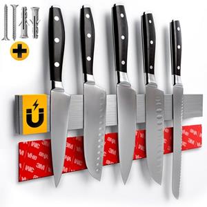 Loco Bird Wand-Magnet Messer-Leiste »Magnetleiste Messer 40cm - selbstklebend mit 3M VHB Klebeband - Messerleiste Edelstahl für Küchenutensilien oder Werkzeugen - Messerhalter magnetis