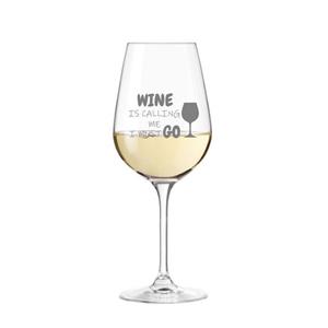 KS Laserdesign Weinglas »Leonardo Weinglas mit Gravur wine is calling me i must go - Geschenke für Weinliebhaber, Frauen & Männer, Geburtstag, Weihnachten«, TEQTON Glas
