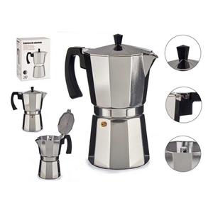 Bigbuy Espressokocher Italienische Kaffeemaschine 12 Tassen Aluminium Mokka-Kanne Espressokocher