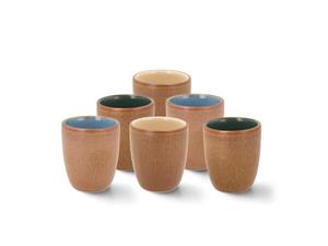 Bitz Espresso Becher Wood 6er Set innen farbl. sortiert