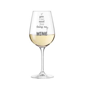 KS Laserdesign Weinglas »Leonardo Weinglas mit Gravur ''if you can read this bring me wine - Geschenke für Frauen & Männer, Weinliebhaber, Geburtstag, beste Freunde&laqu