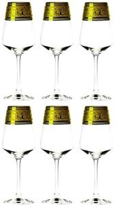 Casa Padrino Weinglas »Luxus Barock Weißweinglas 6er Set Gold Ø 8 x H. 21,5 cm - Handgefertigte und handgravierte Weingläser - Hotel & Restaurant Accessoires - Luxus Qualit&aum