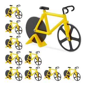 RELAXDAYS Pizzaschneider »10 x Fahrrad Pizzaschneider gelb«