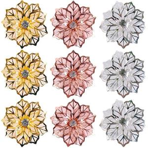 ELIAUK Serviettenring »18 Stück Serviettenringe mit Metallrahmen, Ausschnitt, Blumenmuster, 3 Farben«, (1-tlg)