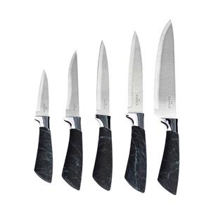 Karaca Messer-Set Karaca Schwarzer Marmor 6-teiliges Messerset