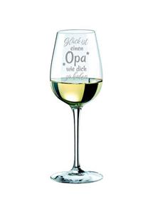 KS Laserdesign Rotweinglas »Rona Weinglas mit Gravur Glück ist einen Opa wie dich zu haben - Geschenke für Opa, Geburtstag, Weihnachten«, Glas, Lasergravur
