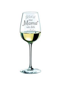 KS Laserdesign Rotweinglas »Weinglas mit Gravur - Glück ist eine Mama wie dich zu haben - Geschenke für die beste Mama der Welt, Geburtstag, Muttertag, Weihnachten«, Glas, Laserg