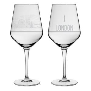 3forCologne Weinglas »2er Set Weinglas London in schöner Geschenkbox Hochwertiger Siebdruck im eleganten Ätzweiß, detaillierter als Gravur Geschenkidee für Muttertag, Vatert