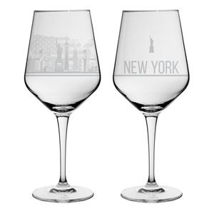 3forCologne Weinglas »2er Set Weinglas New York in schöner Geschenkbox Hochwertiger Siebdruck im eleganten Ätzweiß, detaillierter als Gravur MADE IN GERMANY«
