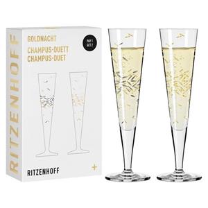 Ritzenhoff Champagnerglas »Goldnacht«, Kristallglas
