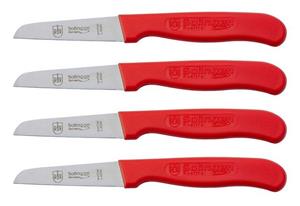 RÖR Messer-Set »10121, Küchenmesser gerade, rot - 4-teilig«, hochwertiger, rostfreier Stahl - Made in Solingen