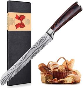 Home safety Brotmesser »8 Zoll Brotmesser Brötchenmesser mit Wellenschliff, Groß Sägemesser«