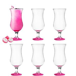 PLATINUX Cocktailglas »Cocktailgläser«, Glas, 400ml (max. 470ml) Set (6-Teilig) Longdrinkgläser Partygläser Milkshake Glas Groß Pink