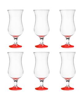PLATINUX Cocktailglas »Cocktailgläser«, Glas, 400ml (max. 470ml) Set (6-Teilig) Longdrinkgläser Partygläser Milkshake Glas Groß Rot