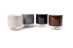 Pantone Kaffeeservice, Porzellan Macchiato Becher Set, henkellos, 100 ml, Geschenkbox, 4er-Set