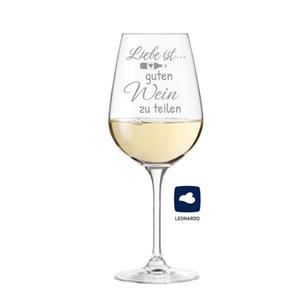 KS Laserdesign Weinglas »Leonardo mit Gravur ''Liebe ist guten Wein zu teilen'' Geschenkidee«, Glas, Lasergravur