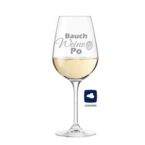 KS Laserdesign Weinglas »Leonardo mit Gravur - Bauch, Weine, Po - witzige Geschenke«, Glas, Lasergravur
