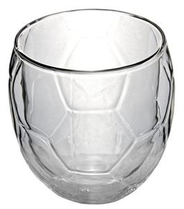 Feelino Cocktailglas »Cocktailglas Trinkglas Fußball Thermoglas Doppelwandig Torjäger 350ml«, Glas