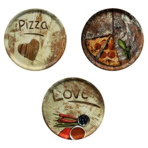 MamboCat Pizzateller »3er Set Pizzateller 31cm Flour 1x Olive + 1x Salami + 1x Lieblingspizza«